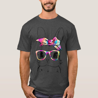 Easter Day 2022 Cute Bunny Face Tie Dye Glasses Ba T-Shirt