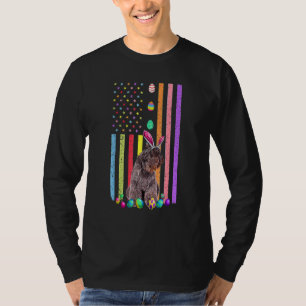 Easter Day American Eggs Flag Bouvier Des Flandres T-Shirt