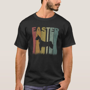 Easter Day Basenji Dog Retro Graphic Funny Easter T-Shirt