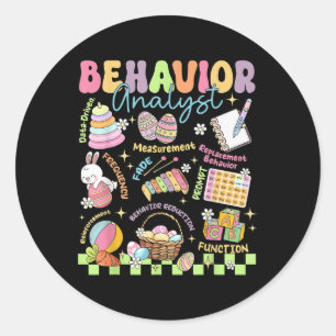 Easter Day Behaviour Analyst Bunny Aba Behaviour T Classic Round Sticker