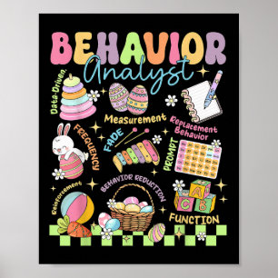 Easter Day Behaviour Analyst Bunny Aba Behaviour T Poster