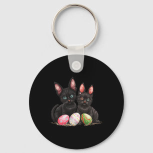 Easter Day Black Cat Easter Black Cat Easter Egg 1 Key Ring