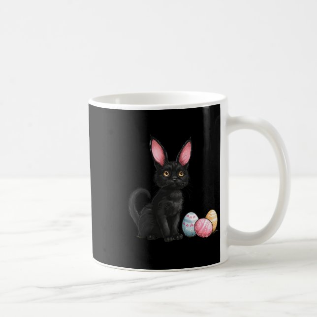 Easter Day Black Cat Easter Black Cat Easter Egg  Coffee Mug (Right)
