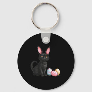 Easter Day Black Cat Easter Black Cat Easter Egg Key Ring