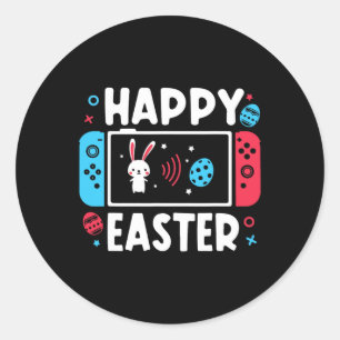 Easter Day Boys Gamer Shirt Video Game Controller Classic Round Sticker