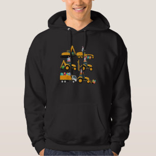 Easter day Bunny Construction Trucks  Boys Kids To Hoodie