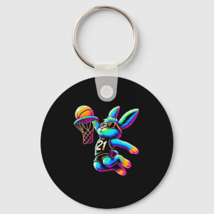 Easter Day Bunny Dunking Sketll Shirts For Boys Ki Key Ring