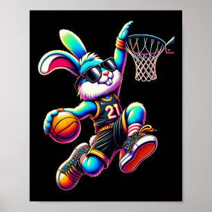 Easter Day Bunny Dunking Sketll Shirts For Boys Ki Poster