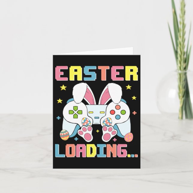 Easter Day Bunny Easter Loading Video Game Boys Gi Card (Front)