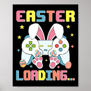 Easter Day Bunny Easter Loading Video Game Boys Gi Poster