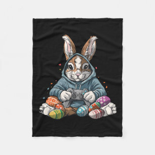 Easter Day Bunny Egg Funny Boys Girls Kids Gamer 5 Fleece Blanket
