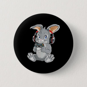 Easter Day Bunny Egg Funny Boys Girls Kids Gamer 7 6 Cm Round Badge
