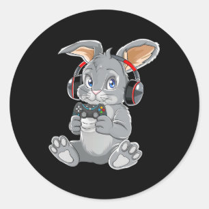 Easter Day Bunny Egg Funny Boys Girls Kids Gamer 7 Classic Round Sticker