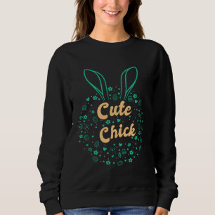 Easter Day Bunny Eggs Cute Chick Christian Jesus Sweatshirt