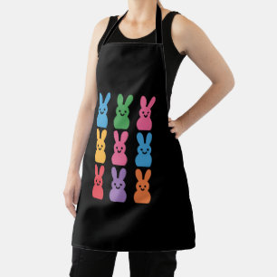 Easter Day Bunny Eggs Plaid Leopard Apron