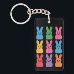 Easter Day Bunny Eggs Plaid Leopard Key Ring<br><div class="desc">Easter Day Bunny Eggs Plaid Leopard</div>