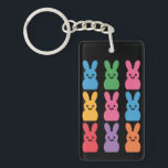 Easter Day Bunny Eggs Plaid Leopard Key Ring<br><div class="desc">Easter Day Bunny Eggs Plaid Leopard</div>
