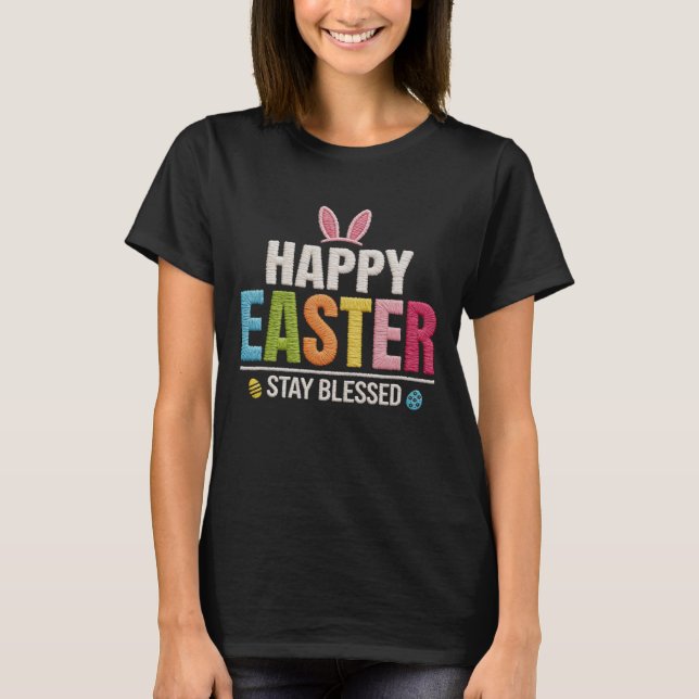 Easter Day Bunny Eggs Plaid Leopard t-shirt  (Front)