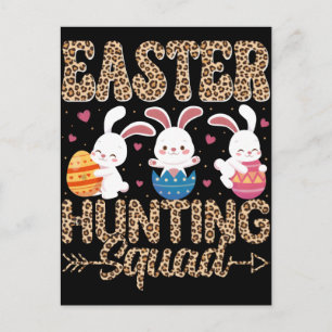 Easter Day Bunny Eggs Plaid Leopard T-Shirt  Holiday Postcard
