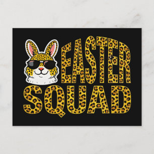 Easter Day Bunny Eggs Plaid Leopard T-Shirt  Holiday Postcard