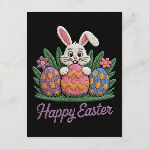 Easter Day Bunny Eggs Plaid Leopard t-shirt Postcard