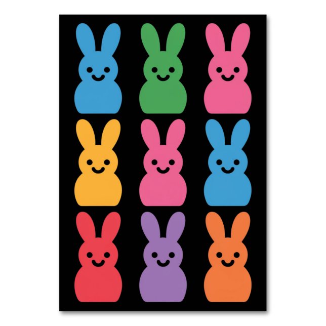 Easter Day Bunny Eggs Plaid Leopard Table Number (Front)