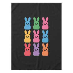 Easter Day Bunny Eggs Plaid Leopard Tablecloth