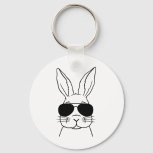 Easter Day Bunny Face Sungles Men Boys Kids Easter Key Ring