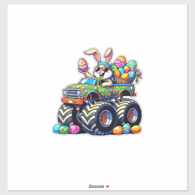 Easter Day Bunny Monster Truck Eggs Cool Rabbit T- (Sheet)