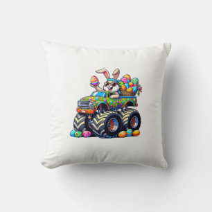 Easter Day Bunny Monster Truck Eggs Cool Rabbit T- Cushion