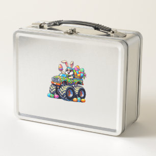 Easter Day Bunny Monster Truck Eggs Cool Rabbit T- Metal Lunch Box