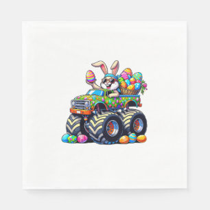 Easter Day Bunny Monster Truck Eggs Cool Rabbit T- Napkin