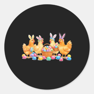 Easter Day Bunny Rabbit Chicken Lover Chicken Mum Classic Round Sticker