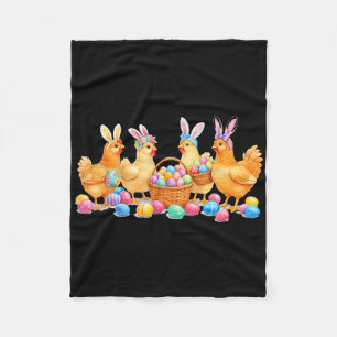 Easter Day Bunny Rabbit Chicken Lover Chicken Mum Fleece Blanket