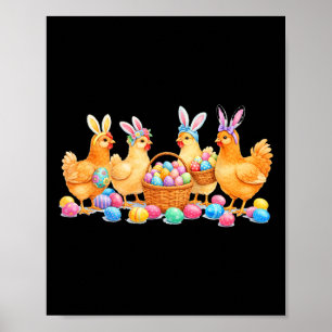 Easter Day Bunny Rabbit Chicken Lover Chicken Mum  Poster