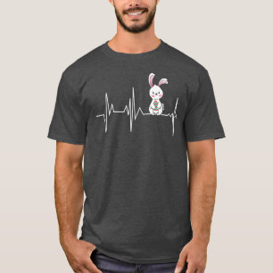 Easter Day Bunny Rabbit Heartbeat Easter Egg Cute  T-Shirt