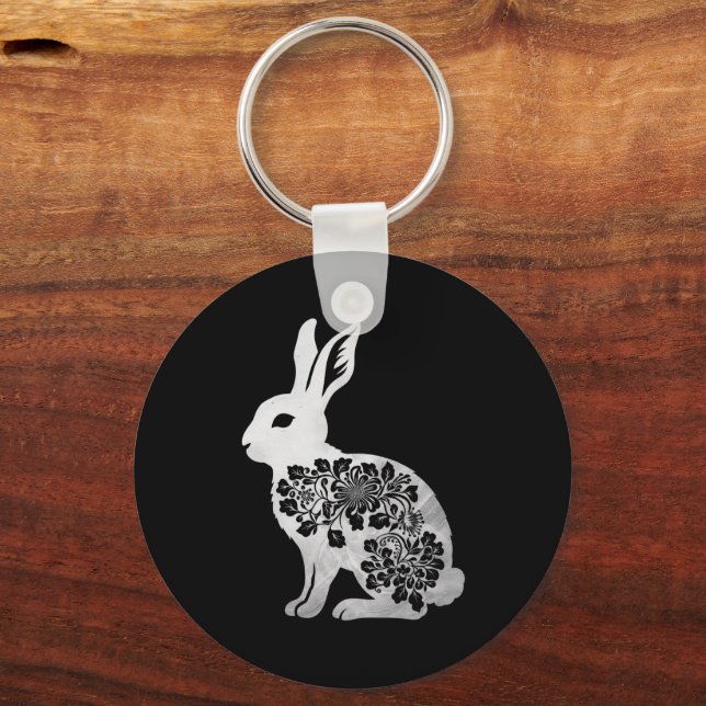 Easter Day Bunny Rabbit Key Ring (Front)