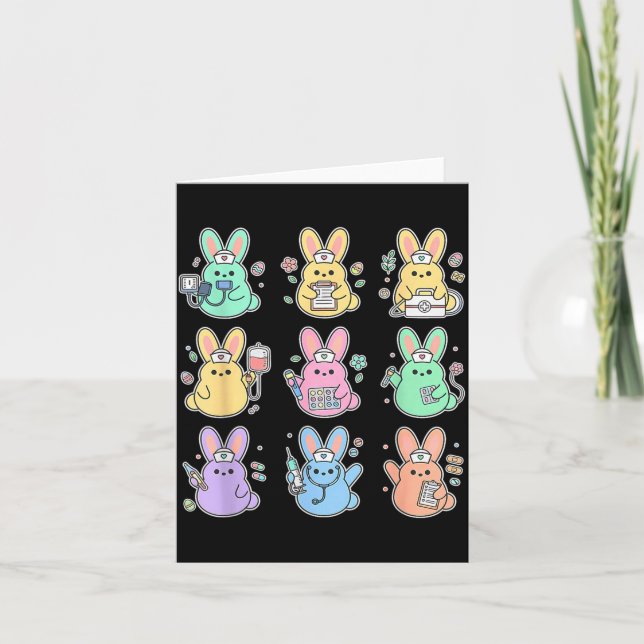 Easter Day Bunny Rabbit Nurse Squad Rn Nursing Card (Front)