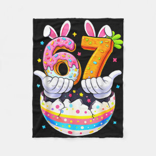 Easter day bunny six seven 6 7 boys girls kids 67 fleece blanket