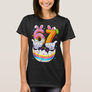 Easter day bunny six seven 6 7 boys girls kids 67 T-Shirt
