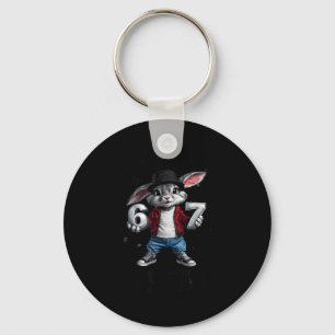 Easter day bunny six seven bruh 6 7 boys girls key ring