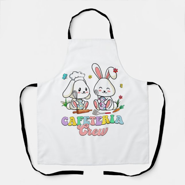 Easter Day Cafeteria Crew Lunch Lady School Cafete Apron (Front)