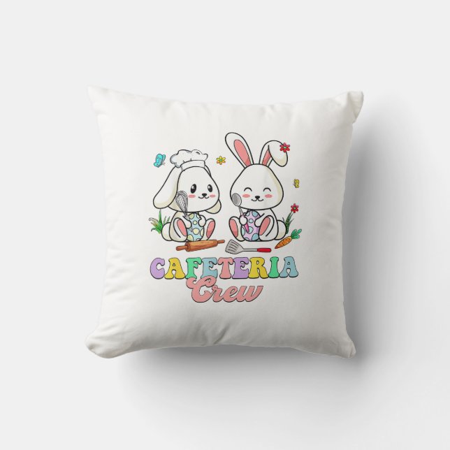 Easter Day Cafeteria Crew Lunch Lady School Cafete Cushion (Front)