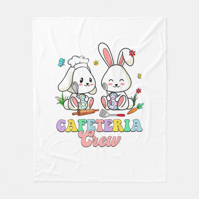 Easter Day Cafeteria Crew Lunch Lady School Cafete Fleece Blanket (Front)