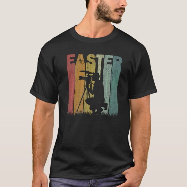 Easter Day Camera Operator Retro Graphic Cool East T-Shirt (Front)