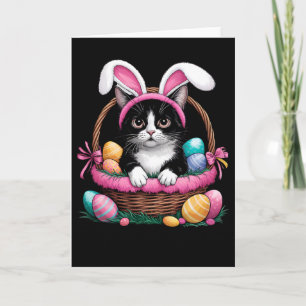 Easter Day Cat Bunny Ears Eggs Graphic Men Women K Card