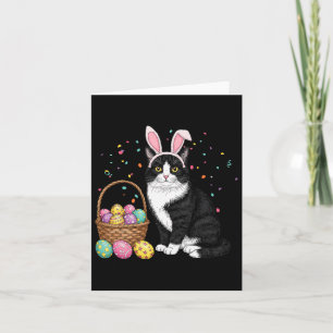 Easter Day Cat Bunny Ears Eggs Graphic Men Women K Card