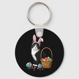 Easter Day Cat Bunny Ears Eggs Graphic Men Women K Key Ring
