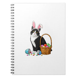 Easter Day Cat Bunny Ears Eggs Graphic Men Women K Notebook