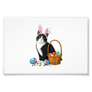 Easter Day Cat Bunny Ears Eggs Graphic Men Women K Photo Print